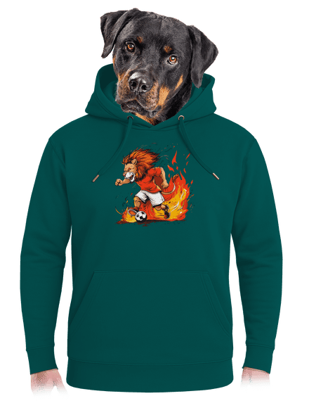 Český fotbalový lev unisex mikina premium Emerald Green