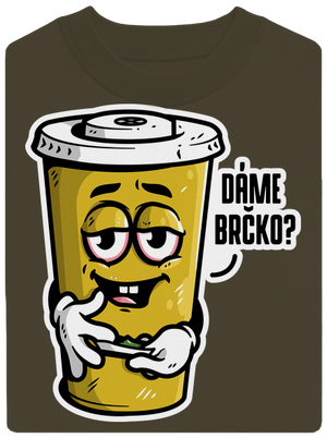 Dáme brčko? unisex mikina bez kapuce Urban Khaki