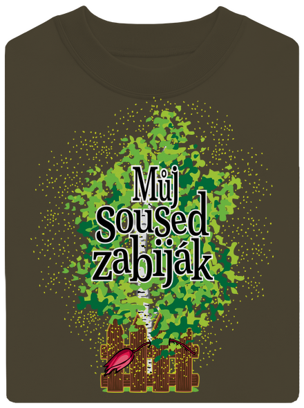 Můj soused zabiják unisex mikina bez kapuce Urban Khaki