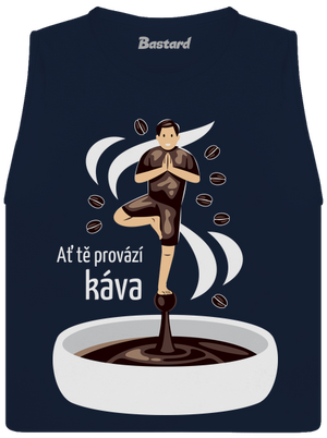 Káva provází dámské tílko volné Navy