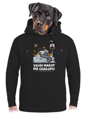 Valím na chalupu unisex mikina premium Dark Black