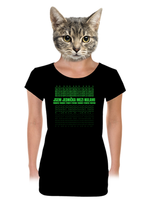 Jednička mezi nulami dámské tričko s lemem Black