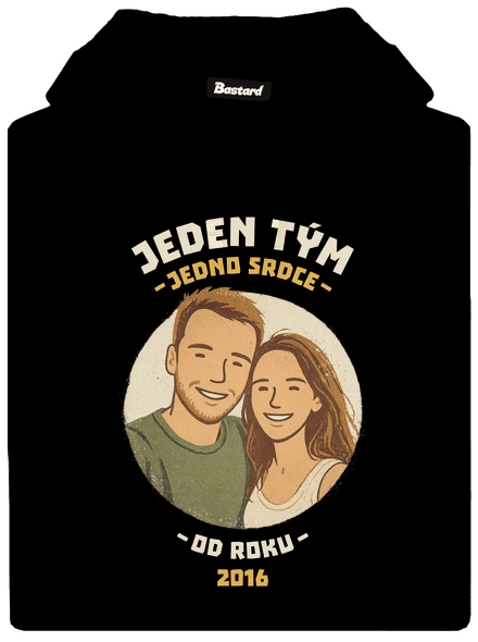 Jeden tým z vlastní fotky dámská mikina klokanka Black