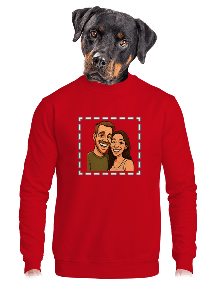 Karikatura z vlastní fotky unisex mikina bez kapuce Red