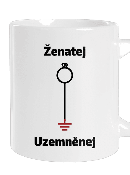 Ženatej a uzemněnej velký hrnek White