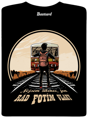 Fotím vlaky pánské dlouhý rukáv Black