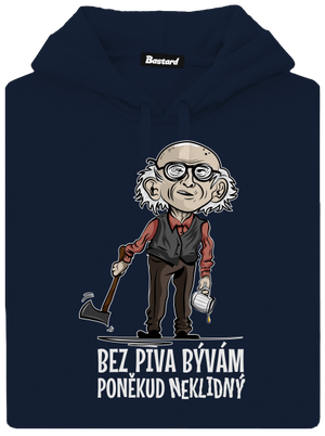 Neklidný bez piva pánská mikina klokanka Navy
