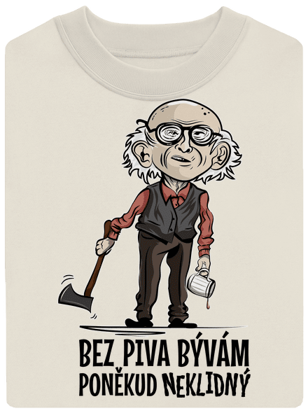 Neklidný bez piva unisex mikina bez kapuce Off White