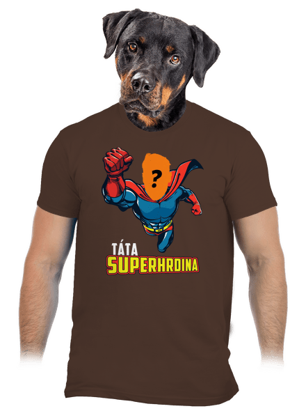Táta superhrdina pánské tričko Brown
