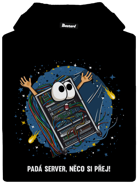 Padá server pánská mikina klokanka Black