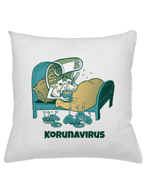 Korunavirus v posteli polštář White