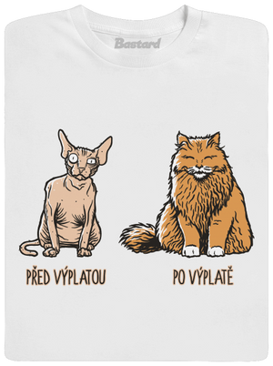 Kočka před výplatou pánské tričko White