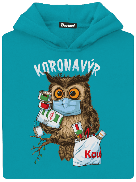 Koronavýr dětská mikina klokanka Hawaiian Blue