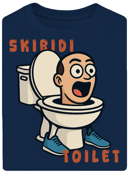 Skibidi Toilet unisex tričko oversized Midnight Blue