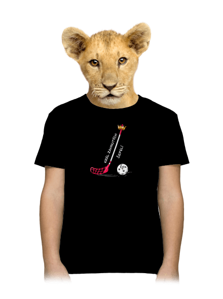 Král zahnutých čepelí - florbal dětské tričko Black