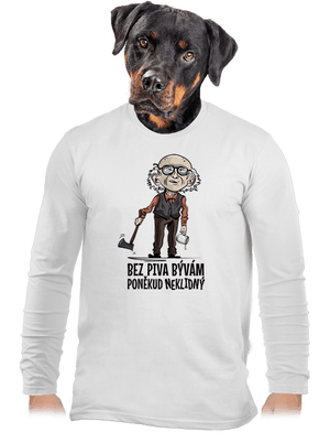 Neklidný bez piva pánské dlouhý rukáv White