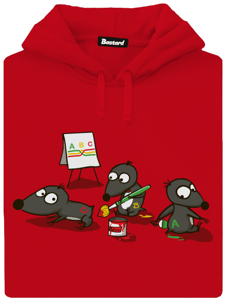 Pražský krtek pánská mikina klokanka Red