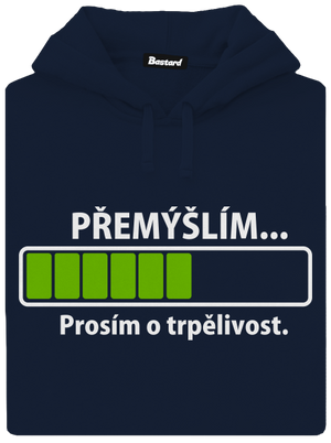 Přemýšlím pánská mikina klokanka Navy