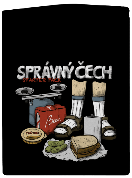 Správný Čech pánská mikina na zip Black