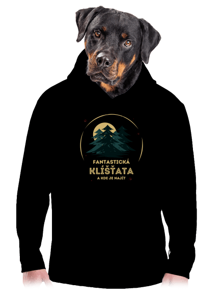 Fantastická klíšťata pánská mikina klokanka Black
