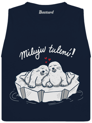 Miluju tulení dámské tílko volné Navy