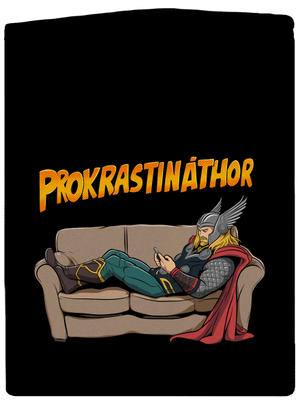 Prokrastináthor pánská mikina na zip Black