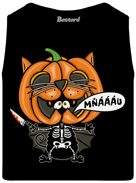 Halloweenská kočička pánské tílko Black
