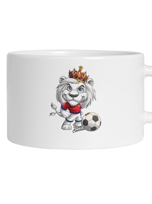 Fotbalový lev hrnek makronka White