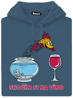 Skočím si na víno dámská mikina klokanka Denim