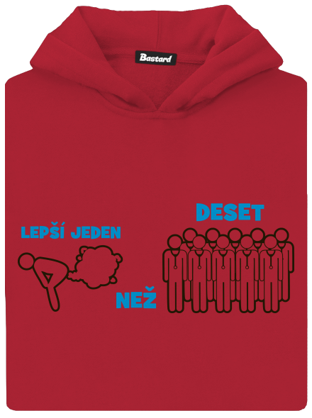 Jeden prd dětská mikina klokanka Fire Red