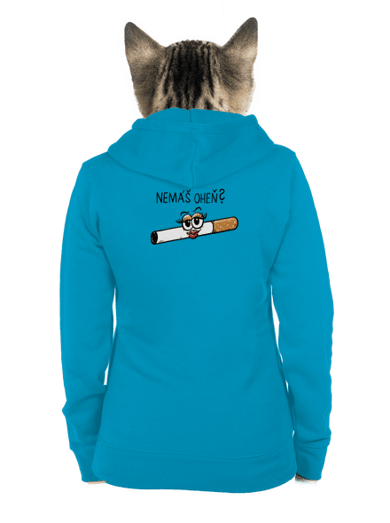 Cígo a oheň dámská mikina na zip Blue Atol