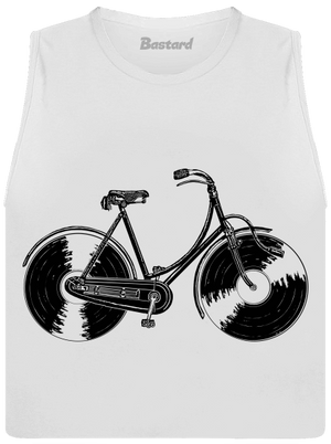 Gramofonové kolo dámské tílko volné White