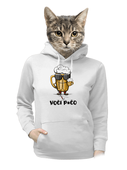 Voči p*čo dámská mikina klokanka White