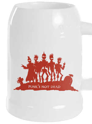 Punks Not Dead půllitr White