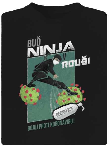 Ninja v rouši dětské sportovní tričko Black