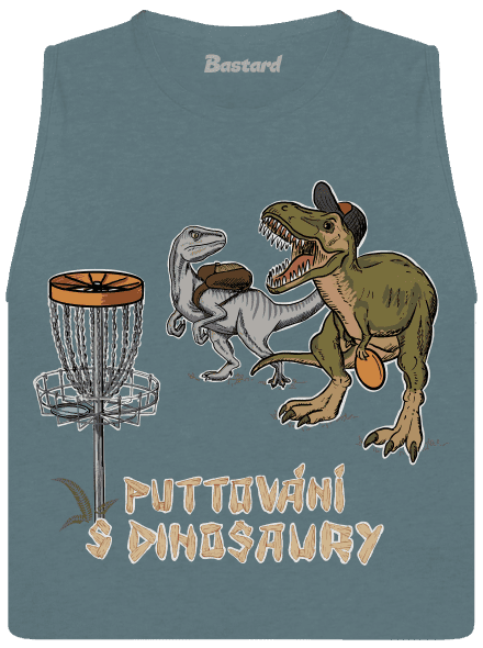 Puttování s dinosaury dámské tílko volné Heather Deep Teal