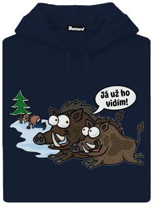 Já už ho vidím pánská mikina klokanka Navy