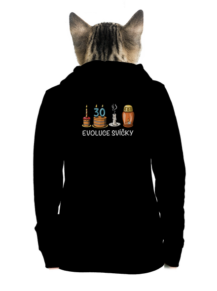 Evoluce svíčky dámská mikina na zip Black