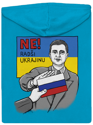 Ne! Radši Ukrajinu dámská mikina na zip Blue Atol