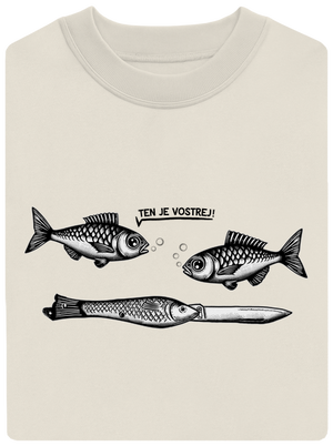 Vostrá rybička unisex mikina bez kapuce Off White