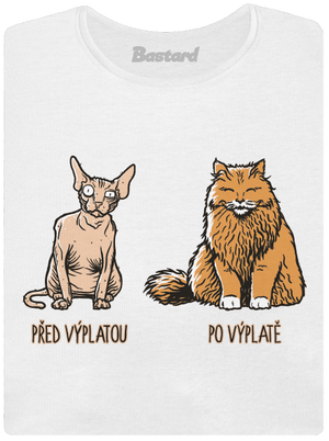 Kočka před výplatou dámské tričko premium White