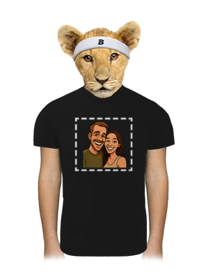 Karikatura z vlastní fotky dětské sportovní tričko Black