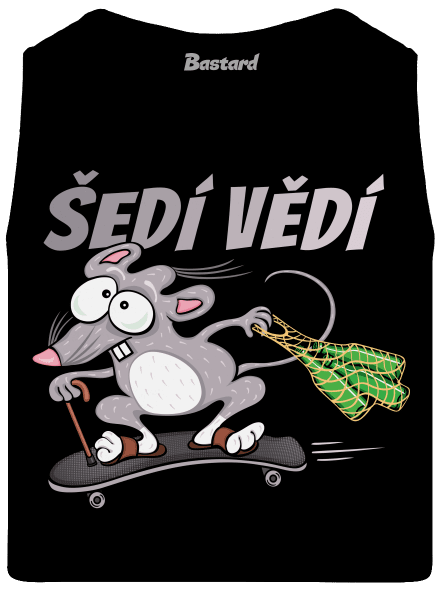 Šedí vědí - myšák pánské tílko Black
