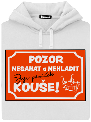 Pozor, nesahat dámská mikina klokanka White