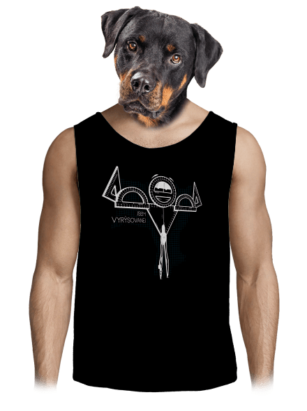 Vyrýsovanej pánské tílko Black