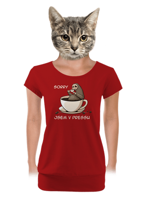 V pressu dámské tričko s lemem Red Mal