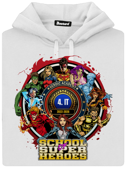 Školní potisk Super school dámská mikina klokanka White