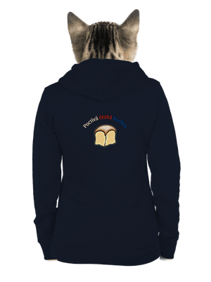 Poctivá buchta a klobása dámská mikina na zip Navy Mal