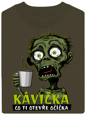 Zombie kávička unisex mikina bez kapuce Urban Khaki