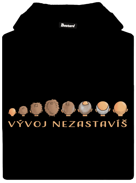 Vývoj nezastavíš pánská mikina klokanka Black